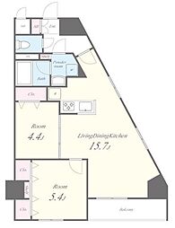 東京メトロ南北線 東大前駅 徒歩5分の賃貸マンション 9階2LDKの間取り