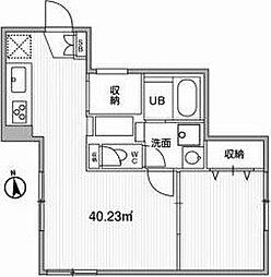 都営大江戸線 牛込柳町駅 徒歩2分の賃貸マンション 3階1LDKの間取り
