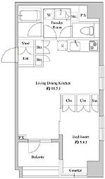 東京メトロ半蔵門線 水天宮前駅 徒歩5分の賃貸マンション 4階1LDKの間取り