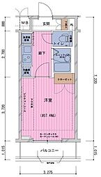 JR山手線 神田駅 徒歩2分の賃貸マンション 11階1Kの間取り