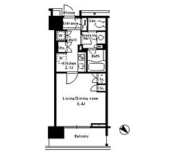 東京メトロ半蔵門線 水天宮前駅 徒歩2分の賃貸マンション 2階1Kの間取り