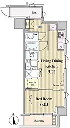 都営大江戸線 牛込柳町駅 徒歩5分の賃貸マンション 2階1LDKの間取り