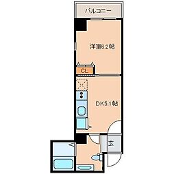 東京メトロ日比谷線 人形町駅 徒歩2分の賃貸マンション 3階1DKの間取り