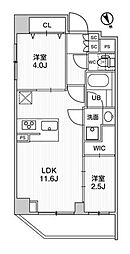 都営浅草線 浅草橋駅 徒歩3分の賃貸マンション 4階2LDKの間取り