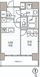 東京メトロ銀座線 田原町駅 徒歩7分の賃貸マンション 11階1LDKの間取り
