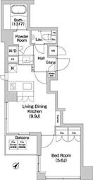 東京メトロ日比谷線 人形町駅 徒歩5分の賃貸マンション 5階1LDKの間取り