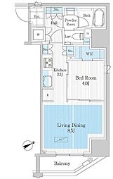 都営浅草線 浅草橋駅 徒歩1分の賃貸マンション 2階1LDKの間取り