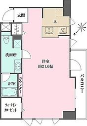 都営大江戸線 牛込神楽坂駅 徒歩5分の賃貸マンション 3階ワンルームの間取り