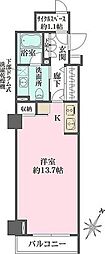 東京メトロ銀座線 三越前駅 徒歩2分の賃貸マンション 11階ワンルームの間取り