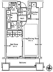 東京メトロ丸ノ内線 御茶ノ水駅 徒歩7分の賃貸マンション 6階1LDKの間取り
