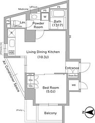 都営三田線 春日駅 徒歩1分の賃貸マンション 13階1LDKの間取り