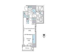 都営浅草線 蔵前駅 徒歩5分の賃貸マンション 14階1LDKの間取り