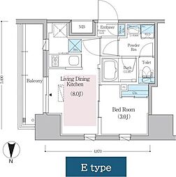 都営浅草線 蔵前駅 徒歩3分の賃貸マンション 3階1LDKの間取り