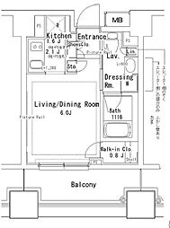 東京メトロ丸ノ内線 御茶ノ水駅 徒歩7分の賃貸マンション 8階1Kの間取り