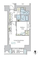 つくばエクスプレス 浅草駅 徒歩1分の賃貸マンション 11階1LDKの間取り