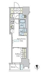つくばエクスプレス 浅草駅 徒歩1分の賃貸マンション 6階1DKの間取り