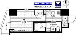 都営大江戸線 新御徒町駅 徒歩5分の賃貸マンション 7階1Kの間取り