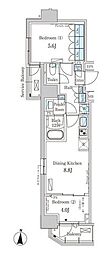 ParkAxis錦糸町WEST 2DKの間取図画像