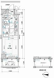 都営浅草線 押上駅 徒歩4分の賃貸マンション 3階1Kの間取り