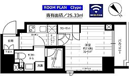 都営浅草線 蔵前駅 徒歩3分の賃貸マンション 8階1Kの間取り
