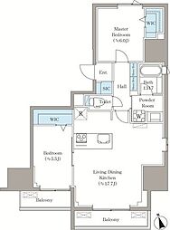 東京メトロ東西線 早稲田駅 徒歩7分の賃貸マンション 11階2LDKの間取り