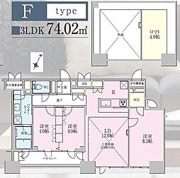 東京メトロ有楽町線 新富町駅 徒歩4分の賃貸マンション 13階3LDKの間取り