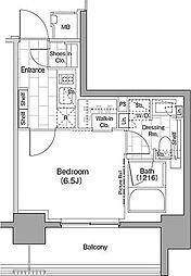 都営浅草線 浅草駅 徒歩4分の賃貸マンション 6階1Kの間取り