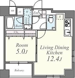 東京メトロ丸ノ内線 御茶ノ水駅 徒歩8分の賃貸マンション 6階1LDKの間取り
