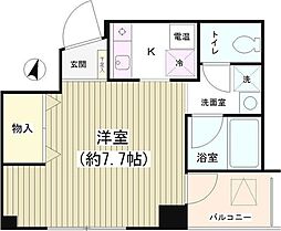JR山手線 神田駅 徒歩3分の賃貸マンション 5階1Kの間取り