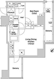 コンフォリア浅草橋 1LDKの間取図画像