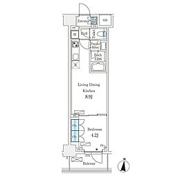 フロンティアレジデンス錦糸公園 1LDKの間取図画像