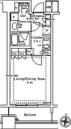 パークアクシス御茶ノ水ステージ 1Kの間取図画像