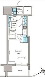 ルフォンプログレ蔵前プレミア 1Kの間取図画像