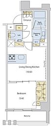 ザ・パークハビオ文京江戸川橋 1LDKの間取図画像