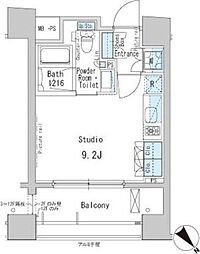 ParkAxis茅場町 ワンルームの間取図画像