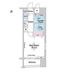 COMFORIA東日本橋 1Kの間取図画像