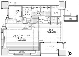 ドゥーエ銀座イースト1 1LDKの間取図画像