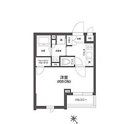 GRANPASEO四谷若葉 1Kの間取図画像