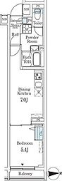 ロスアルコス千駄木 1DKの間取図画像