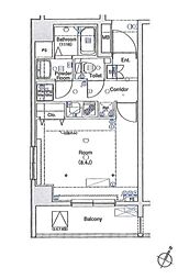 L-Flat田町 1Kの間取図画像