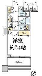 クレストコート志村坂上 1Kの間取図画像