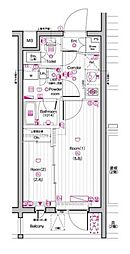 THEPREMIUMCUBEG東中野 2Kの間取図画像
