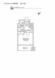 プライムアーバン門前仲町 1Kの間取図画像