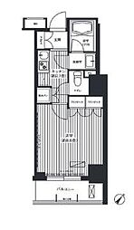 コスモグラン勝どき 1Kの間取図画像