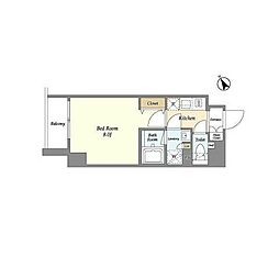 Lien御殿山 1Kの間取図画像