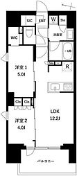 プレディアコート西日暮里 2LDKの間取図画像