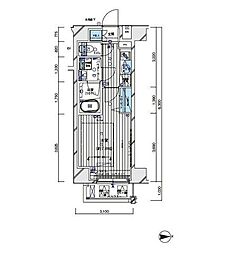 MAINSTAGE白金3 1Kの間取図画像