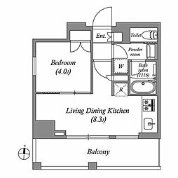 江東区亀戸2丁目マンション 1LDKの間取図画像