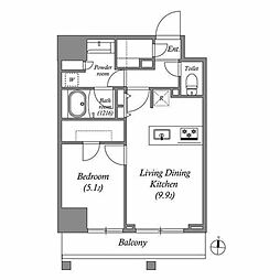 江東区亀戸2丁目マンション 1LDKの間取図画像