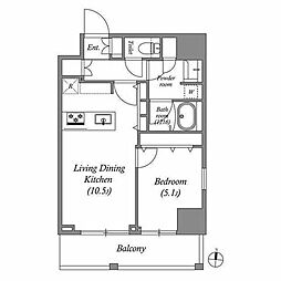 江東区亀戸2丁目マンション 1LDKの間取図画像
